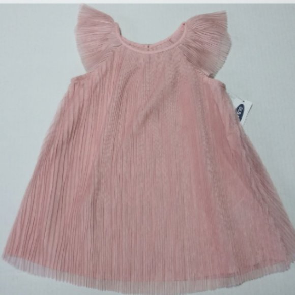 Pink Crinkle  Dress -Baby Girl 2 sizes - Picture 1 of 2
